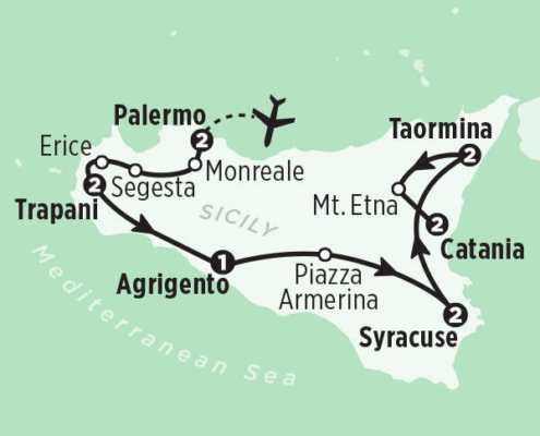 Map of Rick Steves Sicily Tour